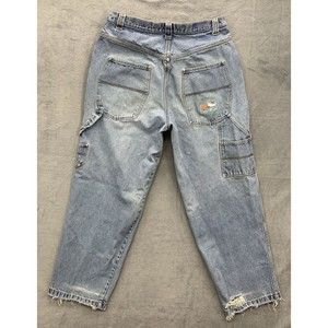 Y2K Vintage LUGZ Carpenter Denim Jeans Men Size 36X29 Thrashed Grunge Stained